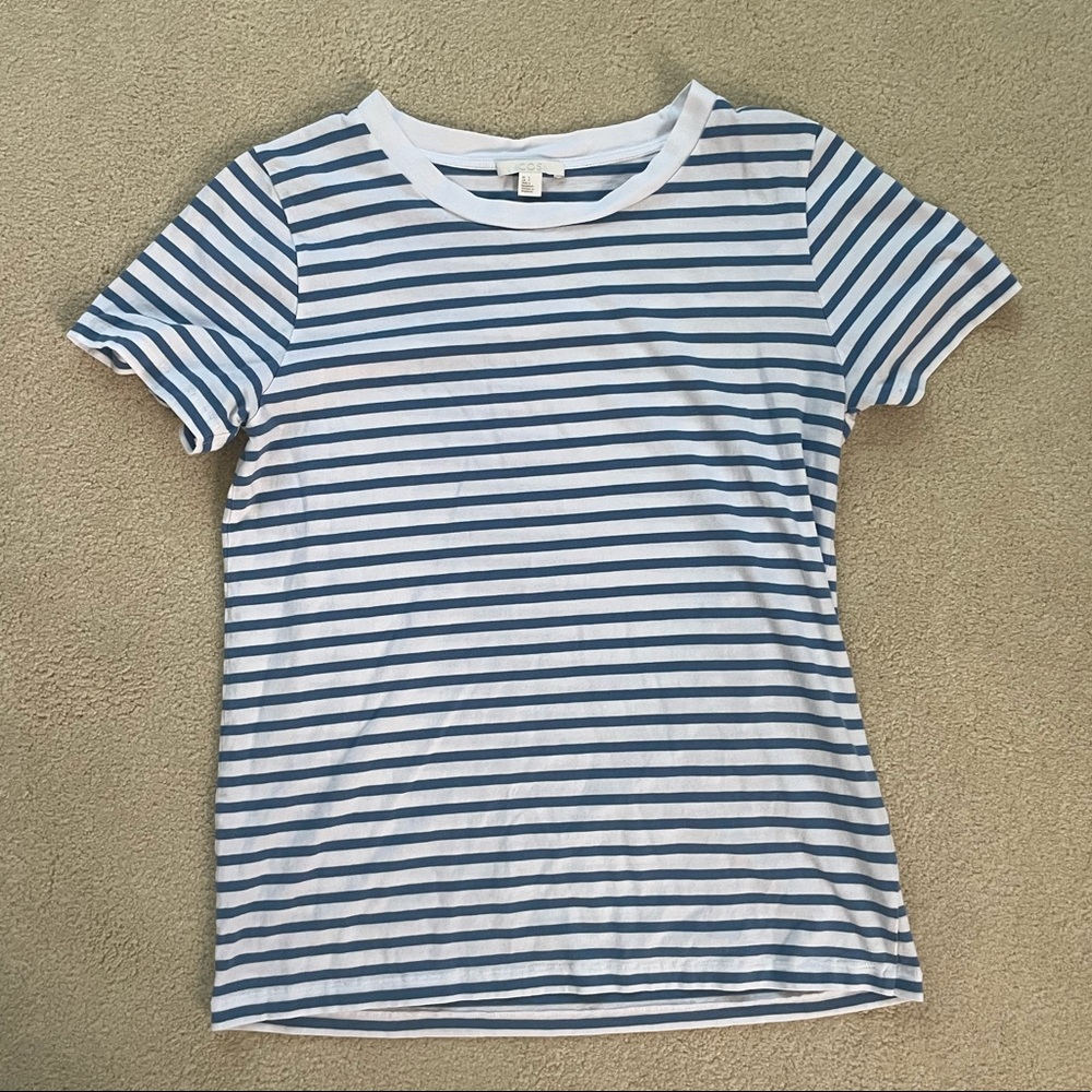 Blue and White Striped Tee